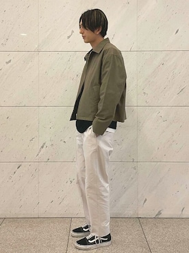 「COLUMN（コラム）のアイテム（ブルゾン）」を使った、ESTNATION MENSさん（メンズ・175cm）の春コーディネート