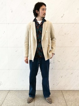 「FACTOTUM（ファクトタム）のアイテム（パンツ）」を使った、ESTNATION MENSさん（メンズ・180cm）の春コーディネート