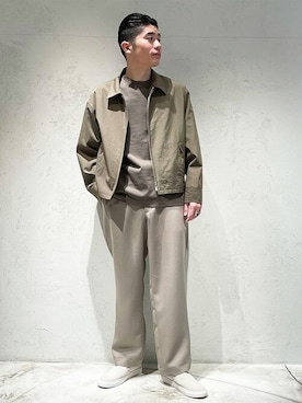 「COLUMN（コラム）のアイテム（ブルゾン）」を使った、ESTNATION MENSさん（メンズ・177cm）の春コーディネート