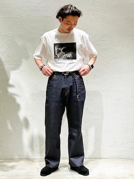 「リジッドデニム」｜ESTNATION MENSさん（メンズ・184cm）の夏コーディネート