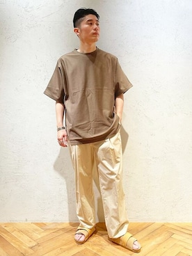 「COLUMN（コラム）のアイテム（トップス）」を使った、ESTNATION MENSさん（メンズ・177cm）の夏コーディネート