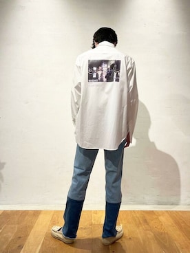 「ESTNATION（エストネーション）のアイテム（デニムパンツ）」を使った、ESTNATION MENSさん（メンズ・176cm）の秋コーディネート