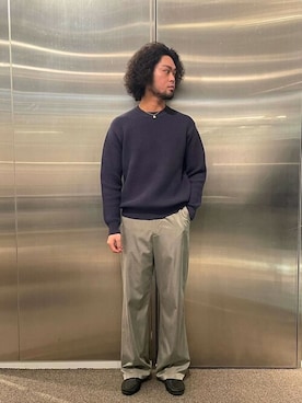 「COLUMN（コラム）のアイテム（パンツ）」を使った、ESTNATION MENSさん（メンズ・170cm）の春コーディネート