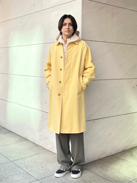 「ESTNATION（エストネーション）のアイテム（ステンカラーコート）」を使った、ESTNATION MENSさん（メンズ・175cm）の冬コーディネート