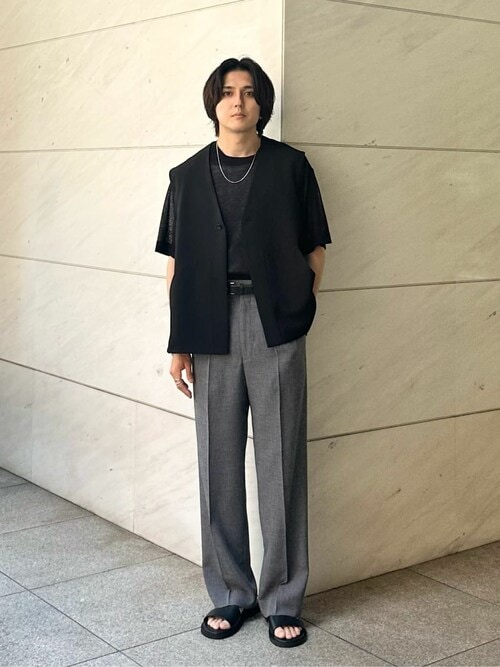 ESTNATION ブラック レザーサンダル ESTNATION / レザーフラットサンダル｜ESTNATION ONLINE STORE