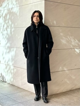 「コート」｜「アイテム（ライダースジャケット）」を使った、ESTNATION MENSさん（メンズ・175cm）の冬コーディネート