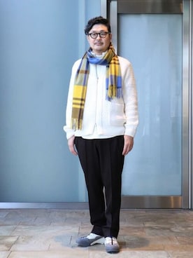 「デイリーカジュアル」｜「アイテム（ブルゾン）」を使った、ESTNATION MENSさん（メンズ・180cm）の冬コーディネート
