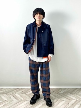 「UNIVERSAL OVERALL（ユニバーサルオーバーオール）のアイテム（ジャケット/アウター）」を使った、JEANS FACTORYさん（メンズ・171cm）の冬コーディネート