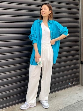 「Ungrid（アングリッド）のアイテム（スラックス）」を使った、Ungrid STAFFさん（レディース・158cm）の春コーディネート