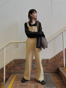 「Ungrid（アングリッド）のアイテム（オールインワン・サロペット）」を使った、Ungrid STAFFさん（レディース・156cm）の春コーディネート