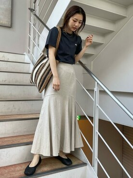 「Ungrid（アングリッド）のフィットマーメイドスカート（スカート）」を使った、Ungrid STAFFさん（レディース・158cm）の春コーディネート