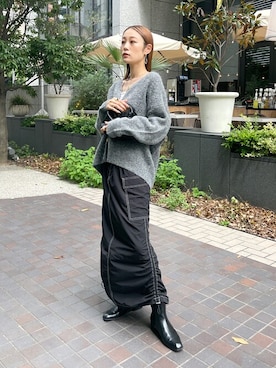 「Ungrid（アングリッド）のアイテム（カーディガン/ボレロ）」を使った、Ungrid STAFFさん（レディース・164cm）の夏コーディネート