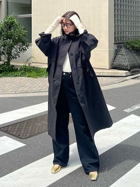 「Ungrid（アングリッド）のアイテム（ステンカラーコート）」を使った、Ungrid STAFFさん（レディース・163cm）の秋コーディネート
