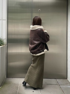 「Ungrid（アングリッド）のアイテム（ムートンコート）」を使った、Ungrid STAFFさん（レディース・152cm）の秋コーディネート