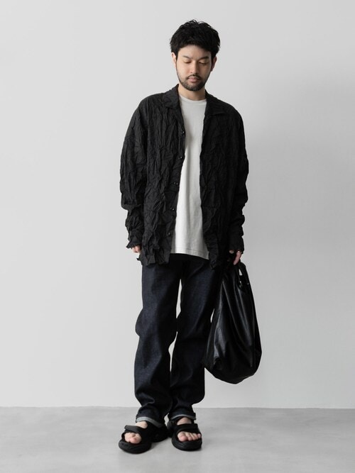 PE/LIポプリン リンクル加工 L/S シャツ /  PE/LI POPLIN WRINKLED L/S SHIRT