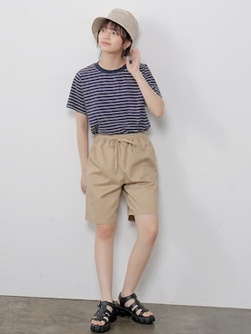 「Honeys（ハニーズ）のアイテム（スウェットパンツ）」を使った、ハニーズさん（レディース・161cm）の夏コーディネート