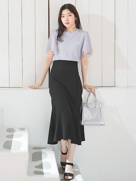「Honeys（ハニーズ）のアイテム（ハンドバッグ）」を使った、ハニーズさん（レディース・167cm）の夏コーディネート