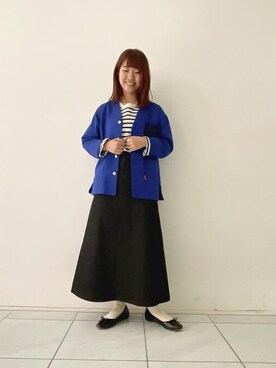 「POU DOU DOU（プードゥドゥ）のアイテム（ブルゾン）」を使った、ヤマシタさん（レディース・163cm）の冬コーディネート