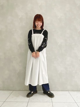 「ネコ」｜「アイテム（ワンピース/ドレス）」を使った、ヤマシタさん（レディース・163cm）の春コーディネート