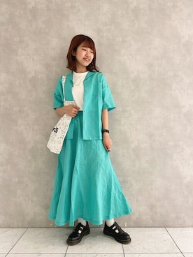 「カラー×コーデ」｜「アイテム（スカート）」を使った、ヤマシタさん（レディース・163cm）の春コーディネート