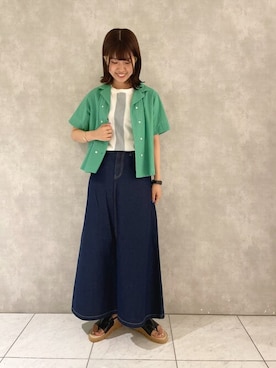「POU DOU DOU（プードゥドゥ）のアイテム」を使った、ヤマシタさん（レディース・163cm）の春コーディネート