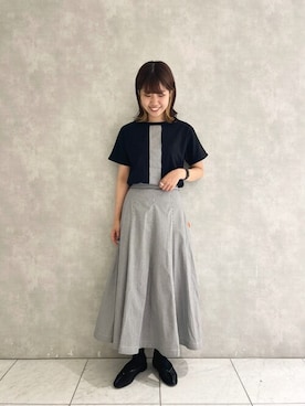 「POU DOU DOU（プードゥドゥ）のアイテム」を使った、ヤマシタさん（レディース・163cm）の夏コーディネート