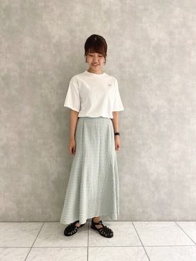 「POU DOU DOU（プードゥドゥ）のアイテム」を使った、ヤマシタさん（レディース・163cm）の夏コーディネート
