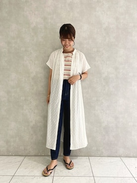 「POU DOU DOU（プードゥドゥ）のアイテム」を使った、ヤマシタさん（レディース・163cm）の夏コーディネート
