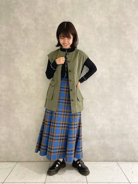 「POU DOU DOU（プードゥドゥ）のアイテム（その他アウター）」を使った、ヤマシタさん（レディース・163cm）の秋コーディネート