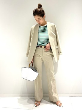 「plage（プラージュ）のアイテム（ノーカラージャケット）」を使った、Yuiさん（レディース・157cm）の春コーディネート