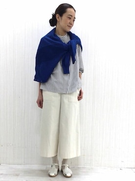「human woman（ヒューマンウーマン）のアイテム」を使った、Yokoさん（レディース・158cm）の春コーディネート