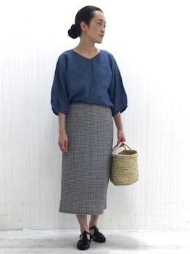 「human woman（ヒューマンウーマン）のアイテム」を使った、Yokoさん（レディース・158cm）の春コーディネート
