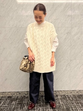 「chausser（ショセ）のアイテム」を使った、Yokoさん（レディース・158cm）の秋コーディネート