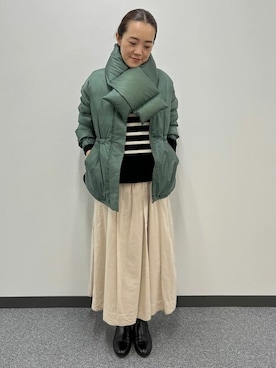 「デイリーカジュアル」｜「アイテム（ダウンジャケット/コート）」を使った、Yokoさん（レディース・158cm）の冬コーディネート