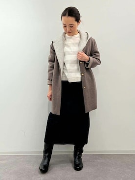 「アイテム（カーディガン/ボレロ、ブラウン系）」を使った、Yokoさん（レディース・158cm）の秋コーディネート