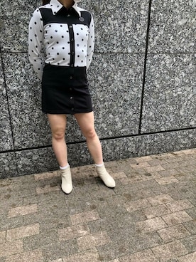 「アイテム（シャツワンピース）」を使った、CPGGOLF officialさん（レディース・153cm）の冬コーディネート