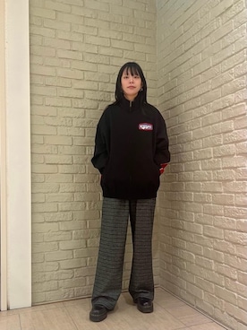 「ワイドパンツ 」｜「アイテム（その他アウター）」を使った、ゆうかさん（レディース・164cm）の秋コーディネート