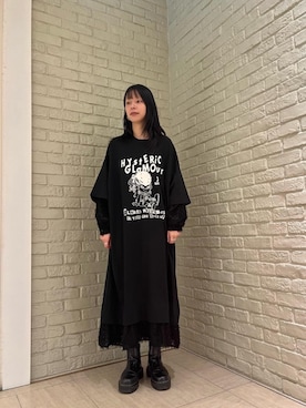 ヒステリックグラマー　ワンピース　ミリタリーワンピース HYSTERIC GLAMOURのワンピース/ドレスを使った人気ファッション