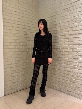 「HYSTERIC GLAMOUR（ヒステリックグラマー）のTYPE LOGO柄ジャカード チビTシャツ（Tシャツ/カットソー）」を使った、ゆうかさん（レディース・164cm）の夏コーディネート