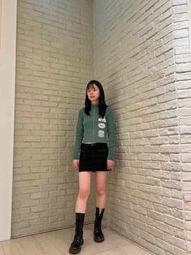 「アイテム（その他アウター、グリーン系）」を使った、ゆうかさん（レディース・164cm）の秋コーディネート