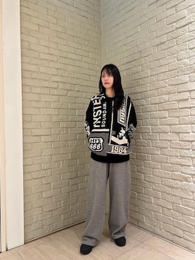 「アイテム（その他アウター、ブラック系）」を使った、ゆうかさん（レディース・164cm）の秋コーディネート