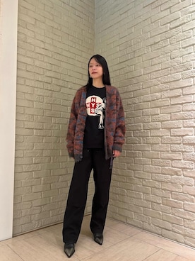 「アイテム（カーディガン/ボレロ、オレンジ系）」を使った、ゆうかさん（レディース・164cm）の秋コーディネート