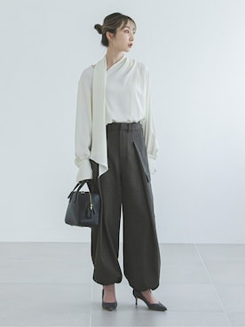 「Noble（ノーブル）の【mica della valle】Monica sorella（ショルダーバッグ）」を使った、Rinaさん（レディース・164cm）の秋コーディネート