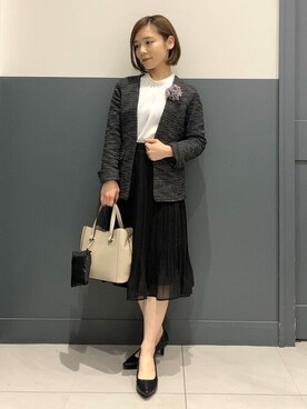 「入学式」｜「アイテム（財布/小物）」を使った、a.v.v本社スタッフさん（レディース・152cm）の冬コーディネート