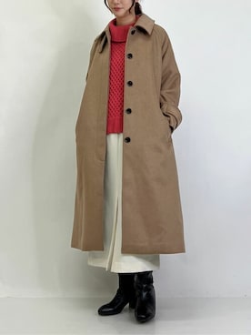 「a.v.v（アーヴェヴェ）のアイテム（ステンカラーコート）」を使った、a.v.v本社スタッフさん（レディース・158cm）の秋コーディネート