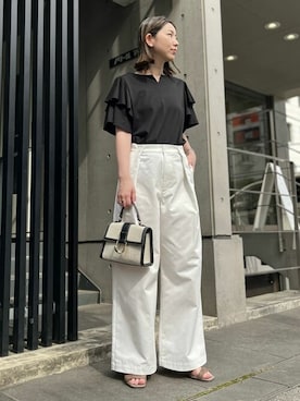 「a.v.v（アーヴェヴェ）のアイテム（その他パンツ）」を使った、a.v.v本社スタッフさん（レディース・160cm）の夏コーディネート