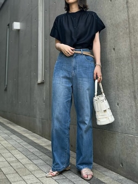 「a.v.v（アーヴェヴェ）のアイテム（その他パンツ）」を使った、a.v.v本社スタッフさん（レディース・160cm）の夏コーディネート