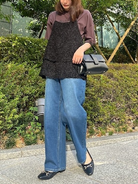 「アイテム（キャミソール、ブラック系）」を使った、a.v.v本社スタッフさん（レディース・157cm）の秋コーディネート