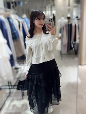 「フェミニン 」｜「アイテム（スウェット）」を使った、sayoさん（レディース・155cm）の春コーディネート