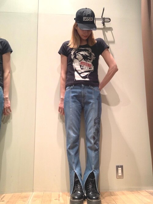 GUITAR GIRL センタースリットデニムパンツ（デニムパンツ